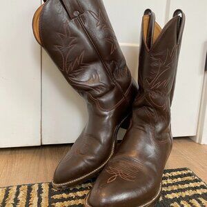 Chocolate Brown Alberta Boot Company Cowboy Boots (Men's Size 9)